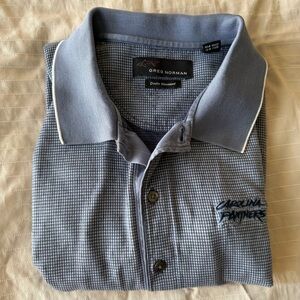 Carolina Panthers Greg Norman Golf Polo Shirt XL Blue Moisture Wicking Mens